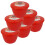 (Red) ½ Pint Plastic Steamed Pudding Basins with Lids 1