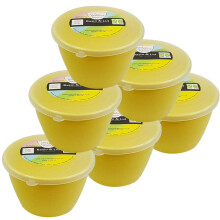 (Primrose Yellow) ½ Pint Plastic Steamed Pudding Basins with Lids