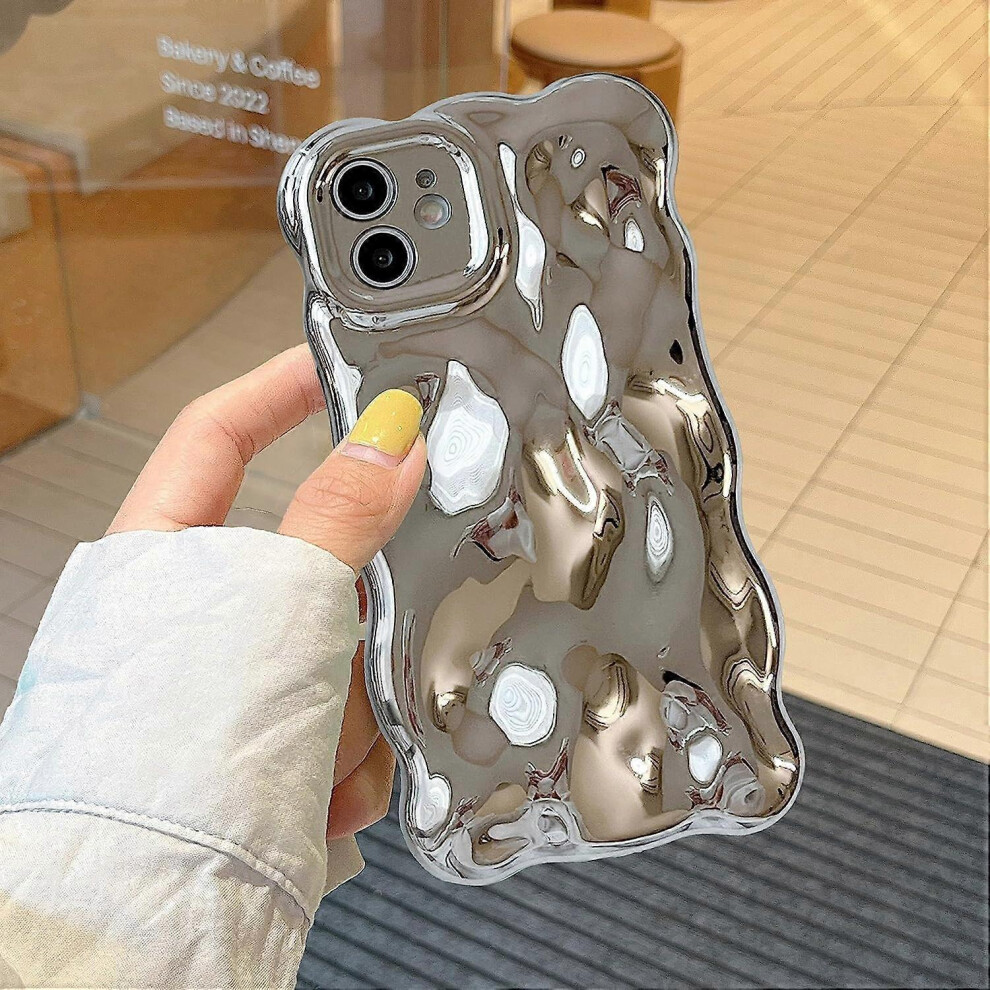 (As Show, One Size) Case For Iphone 11 6.1 Inch, Cute Solid Color Curly Wave Shape Shockproof Soft Tpu Bumper Phone Case, Candy Water Ripple 3D Silico 5063855032119