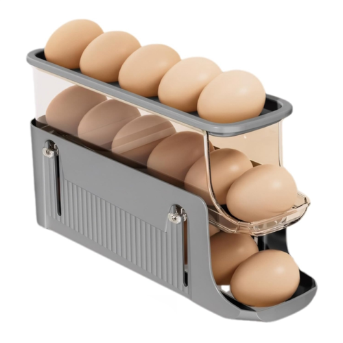 3 Tier Foldable Egg Holders,Rolling Holder grey 2