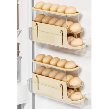 Soportes para Huevos Plegables de 3 Niveles,Soporte con Ruedas Refrigerador,Bandeja Almacenamiento Autom?tica,Bandeja Gris