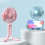 Octopusventilator, Desktop-Campingventilator, USB Oplaadbare Statiefventilator, met Lichtventilator Roze 8