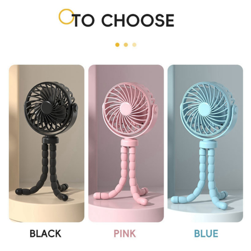 Octopusventilator, Desktop-Campingventilator, USB Oplaadbare Statiefventilator, met Lichtventilator Roze 2