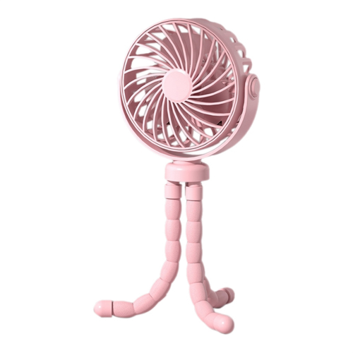 Octopusventilator, Desktop-Campingventilator, USB Oplaadbare Statiefventilator, met Lichtventilator Roze 1