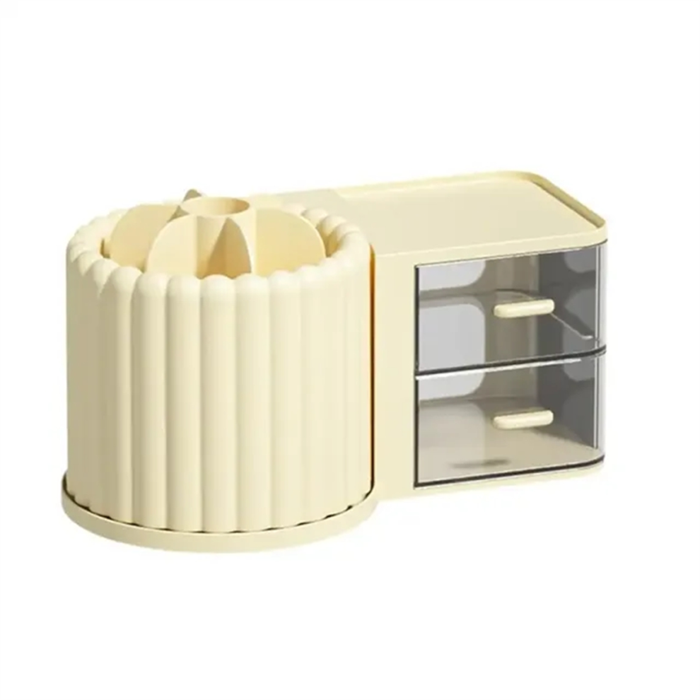 Boîte de rangement à tiroirs pour cosmétiques, grande capacité, jaune