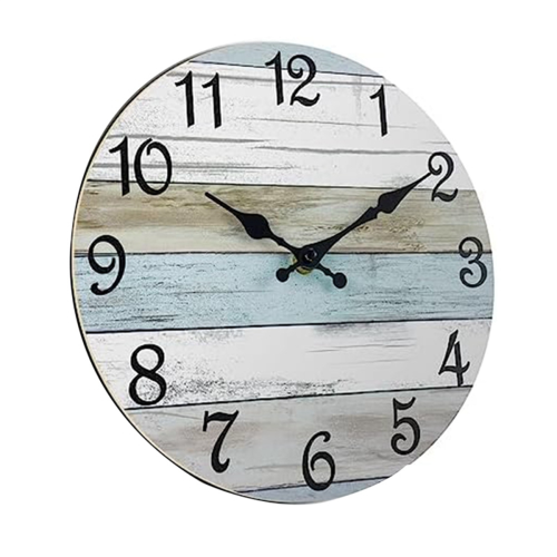 Wall Clock Bathroom Clock, Wooden Coastal-Each Home Decor 1