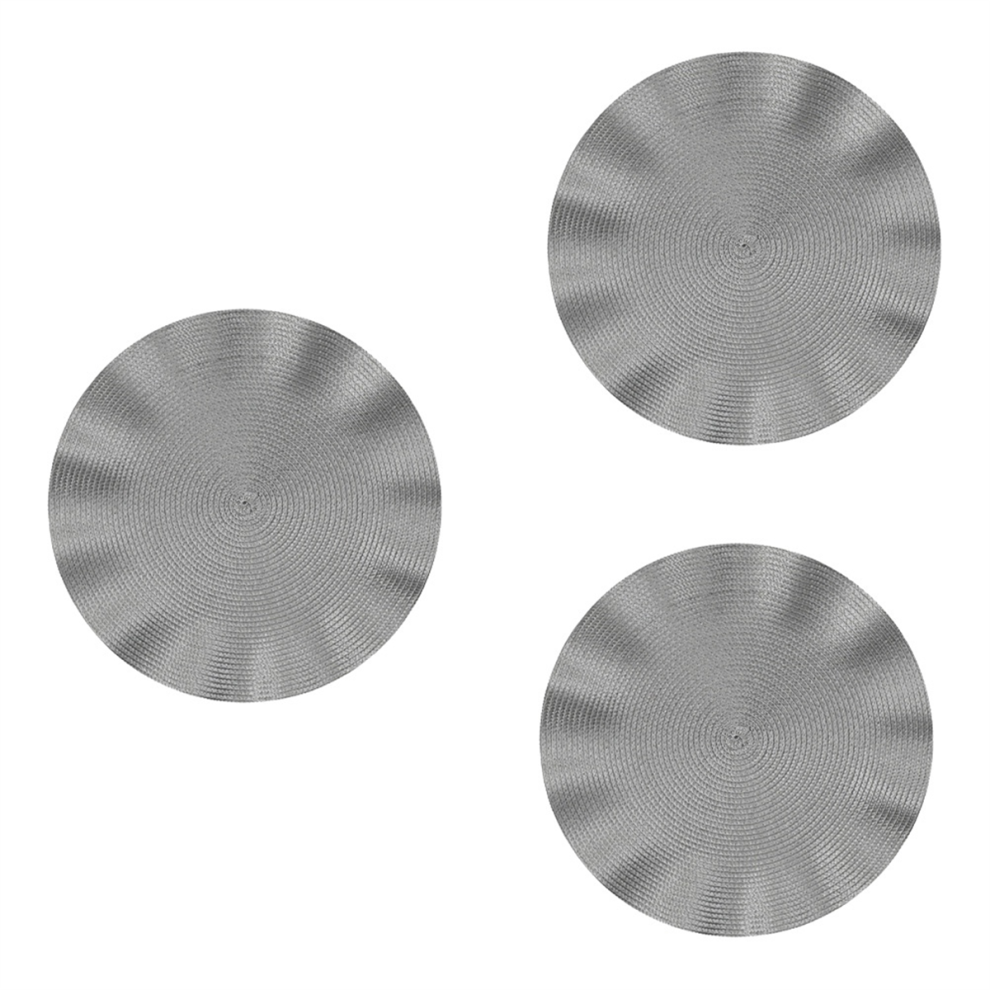 Napperon Rond Ondulé, Tapis Anti-Brûlure, de Style Occidental Isolant pour Table à Manger, Cuisine, Argent