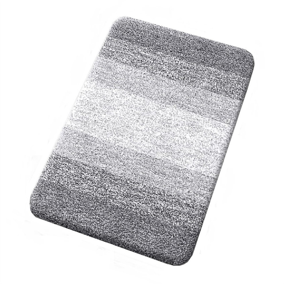 Tapis de Salle Bain Luxe en Microfibre Absorbant Doux Sol Toilette Couverture Antidérapante L