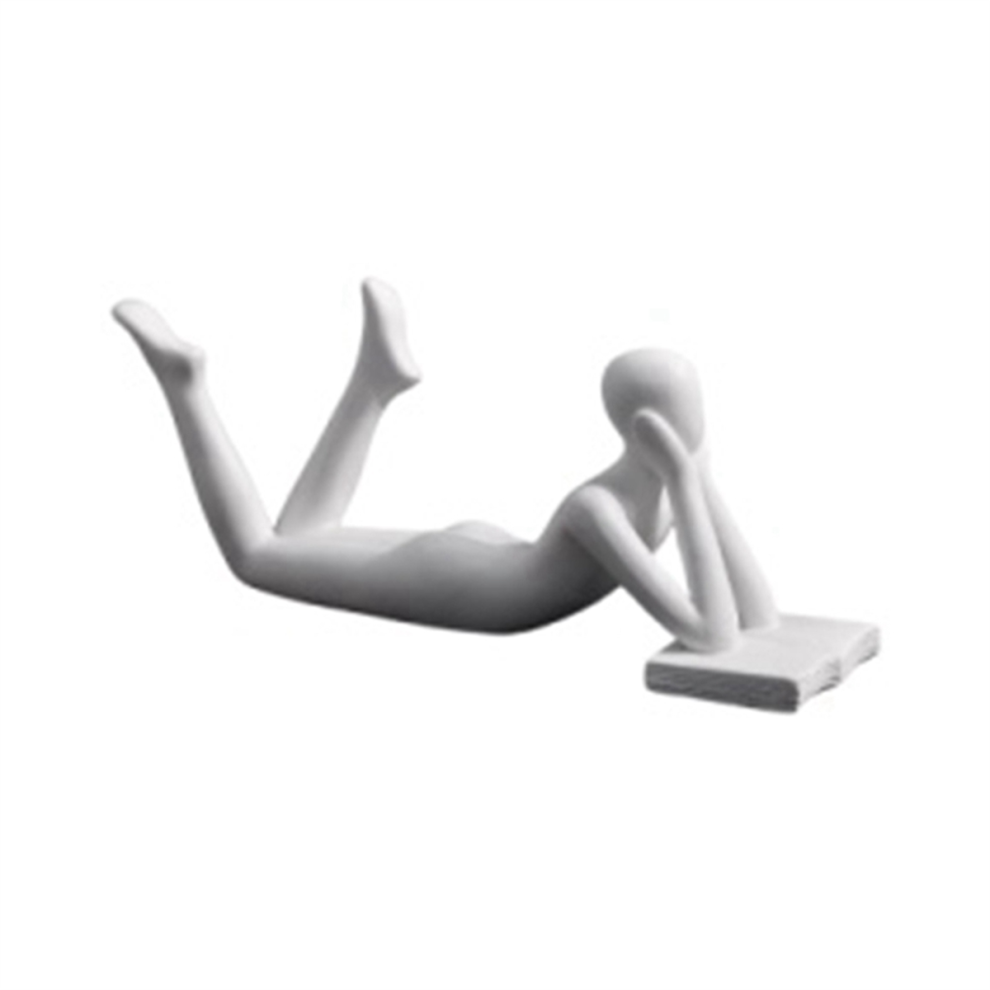 Sculpture Modern Art Ornament Home Office Decor Craft White C