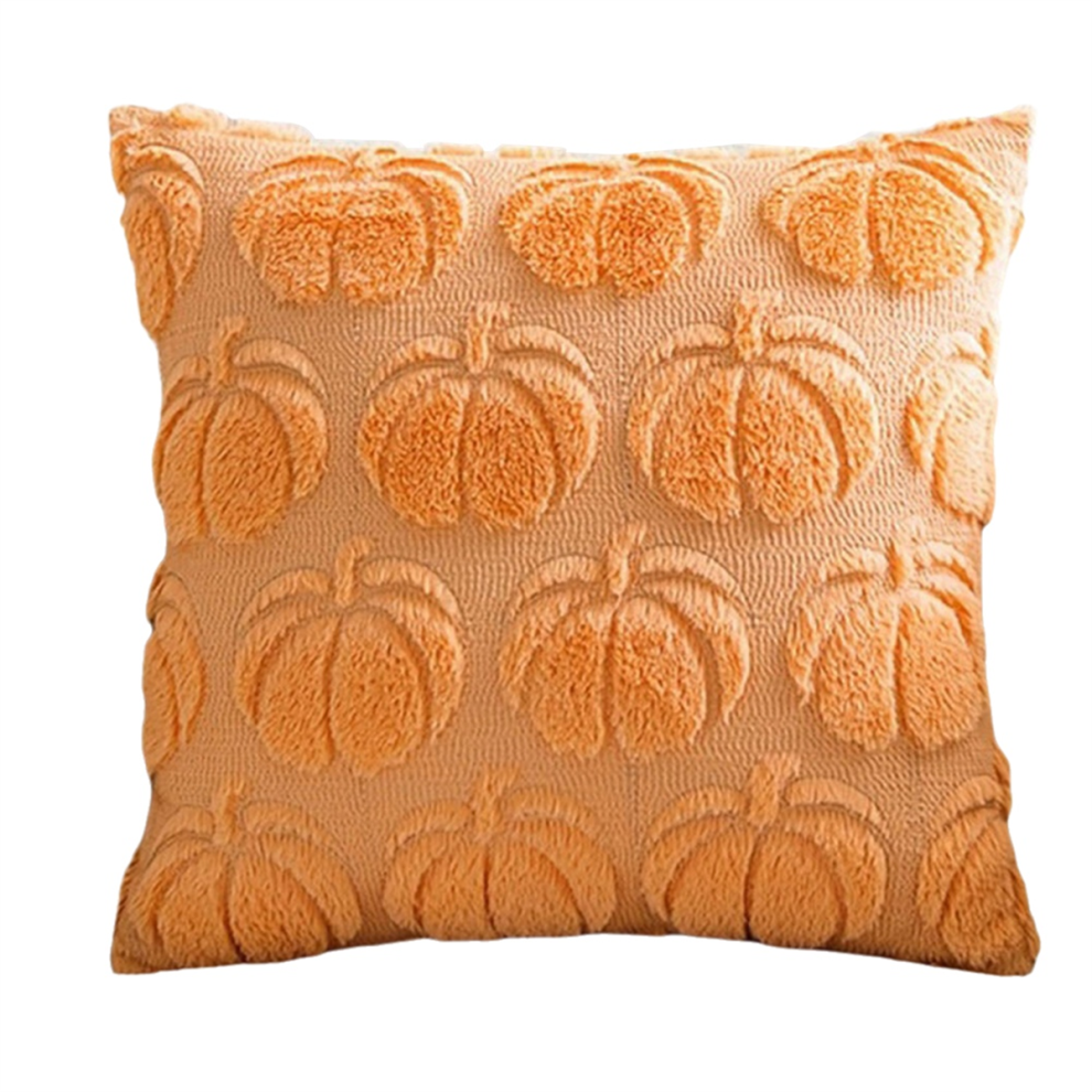 Housse de Coussin en Forme Citrouille Luxe Haute Qualité pour L'Automne, Décoration Canapé Salon, Orange Clair