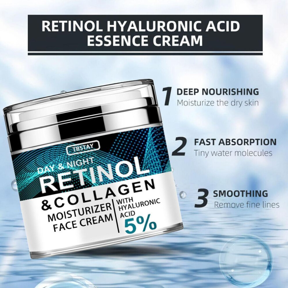 (15g) Anti Aging Facial Moisturizer with Collagen and Retinol, Day&Night Anti Wrinkle Face Cream
