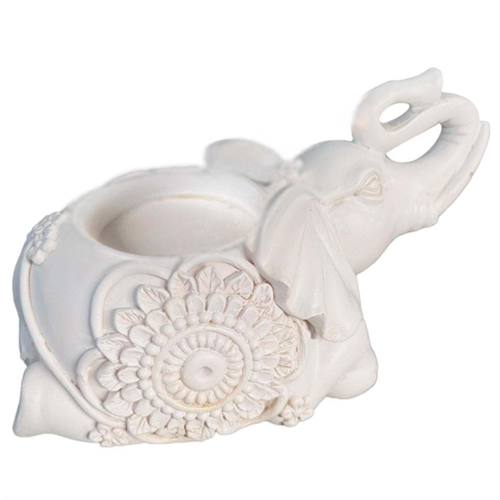 B-Bougeoirs Animaux Blancs Sculpture D'éLéPhant Bougeoir Photophore DéCo Petits Bougeoirs Cadeau Porte-