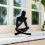 Black Thinkers Resin Statue Reading Ornament,A 7