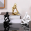 Black Thinkers Resin Statue Reading Ornament,A 8