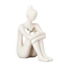 Statue di Pensatori Moderni per La Decorazione Domestica del Soggiorno, Decorazioni Scaffali con Scultura Beige, Statua Astratta Minimalista,A