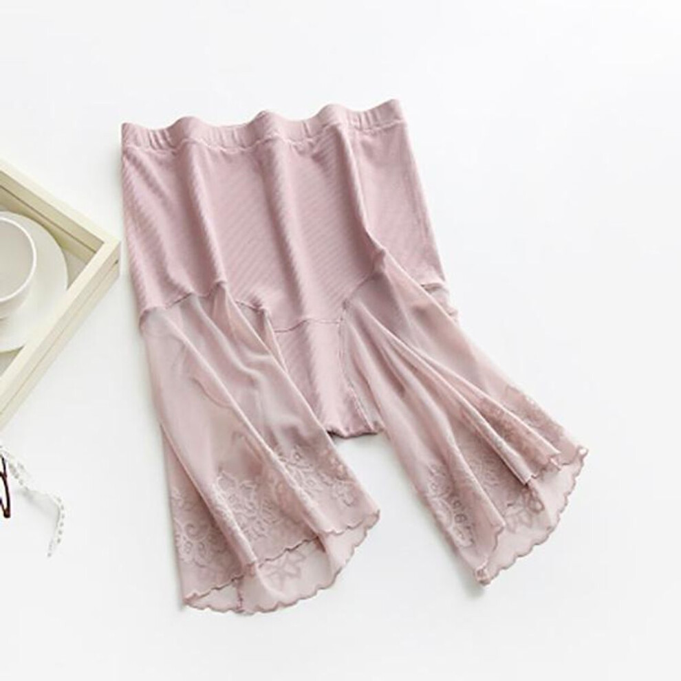 (pink, M) Plus Size Safety Short Pants Women Summer Seamless Under Skirt Pants Anti Chafing Boxers Female Sexy Lace Boyshorts Women