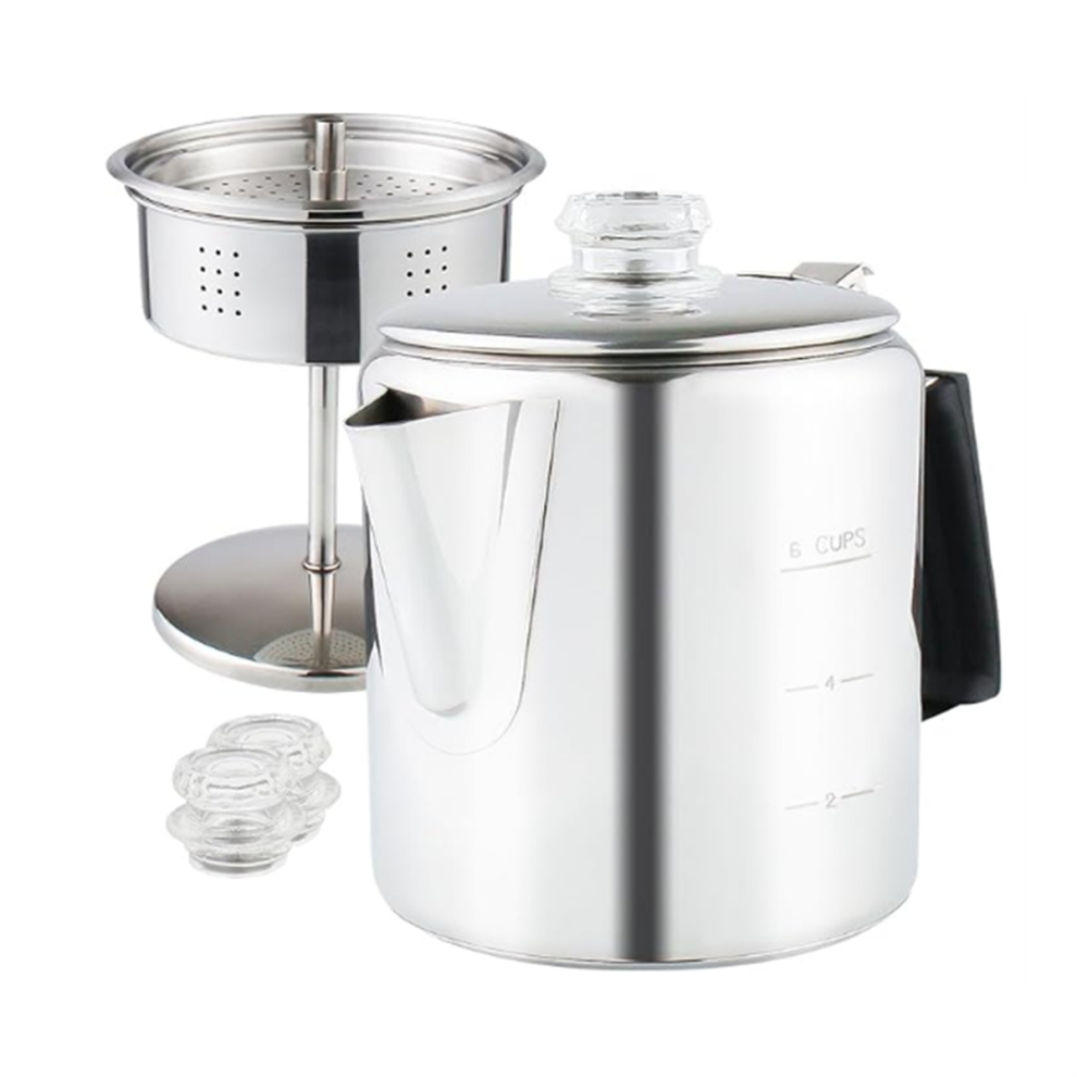 Multi Use Percolator Coffee Pot with Heat Resistant Glass Knob