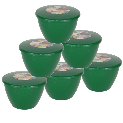 (Emerald Green) 1 Pint Plastic Steamed Pudding Basins with Lids