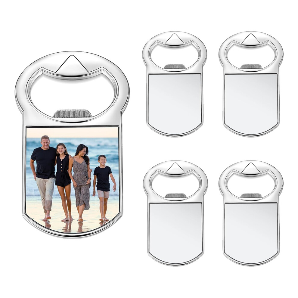 Ouvre-Bouteille MagnéTique pour RéFrigéRateur par Sublimation, Cadeaux Photo PersonnaliséS, Transfert de Chaleur FêTe, Mariage, 5 PièCes