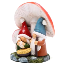 Cena Sob o Dossel de Cogumelo Estatuetas FamíLia -DecoraçõEs para Casa DecoraçãO Mesa Inverno Enfeites Presente