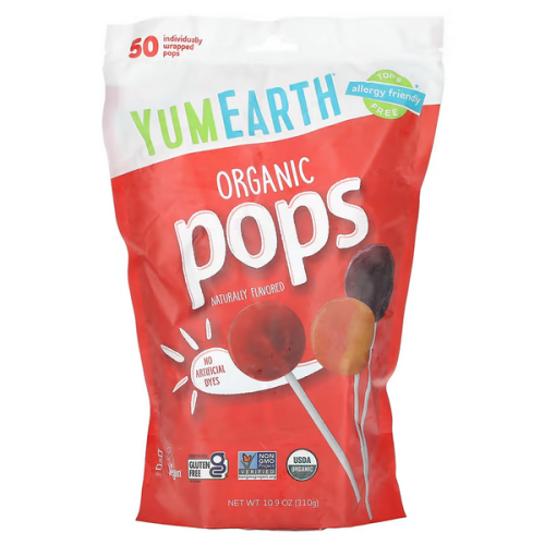 YumEarth, Organic Pops, Assorted Flavours, 50 Pops, 310g