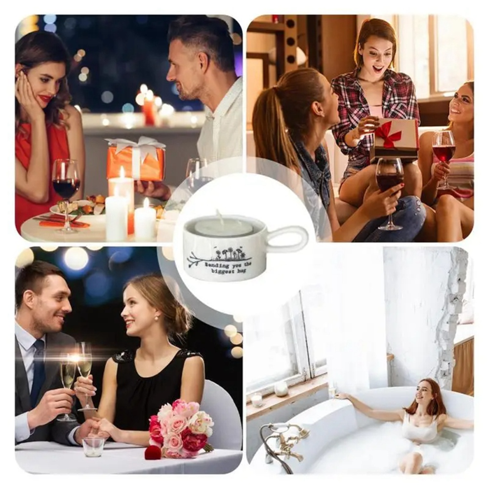 Photophore avec PoignéE DéCoratif en RéSine pour Centre de Table, Support D'éClairage Bougie H