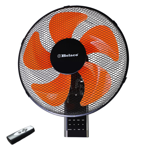 Belaco Wall Mounted Fan 16 Inch, Timer with Remote Control