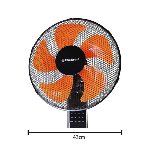 Belaco Wall Mounted Fan 16 Inch, Timer with Remote Control 2