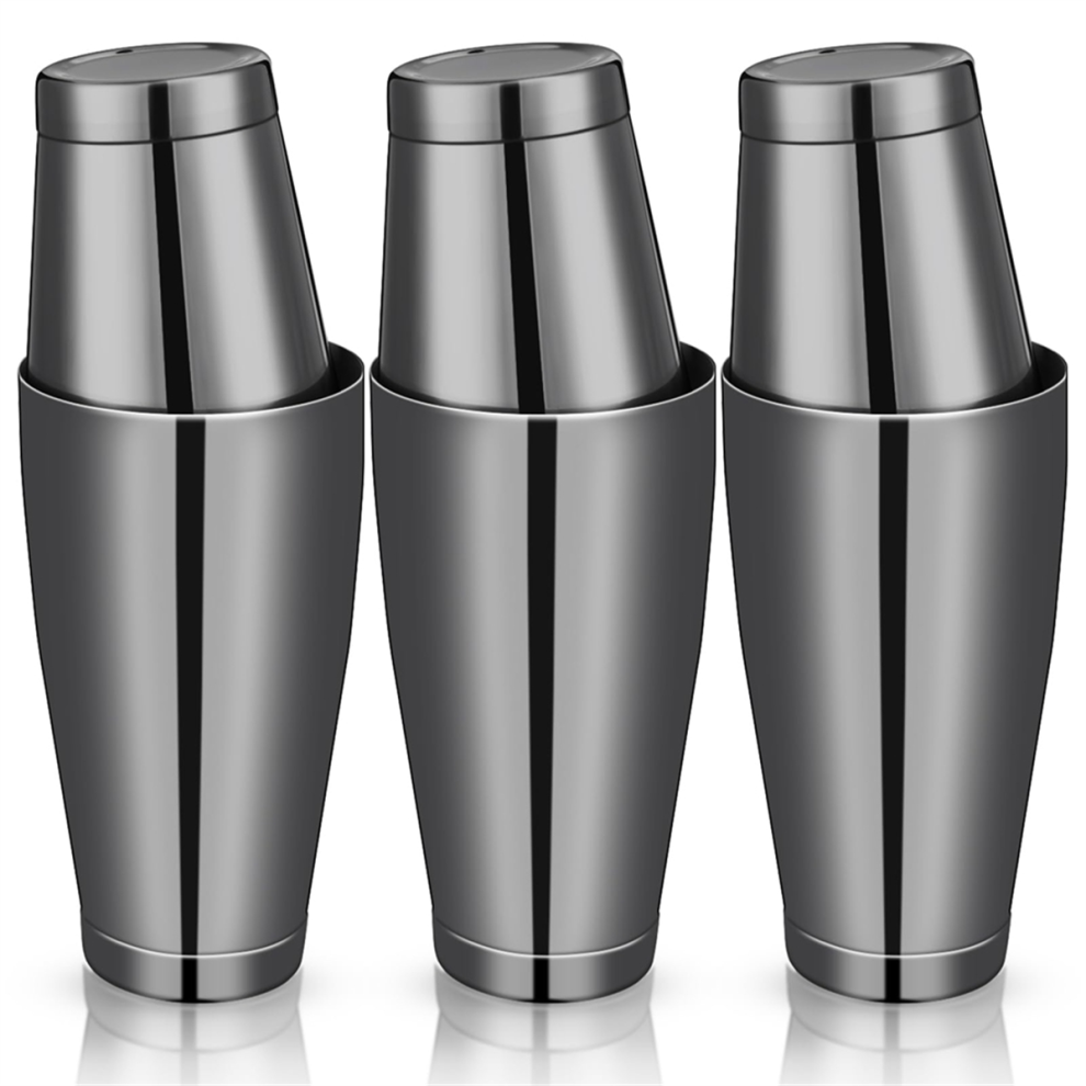 3 Set Di Shaker Per Cocktail Da Bar Professionale Boston Nel Acciaio Inossidabile Mixer Bevande ( Black)