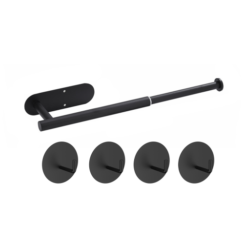 Towel Rail No Drilling Extendable for Gluing, Black