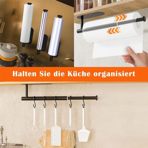 Towel Rail No Drilling Extendable for Gluing, Black 2