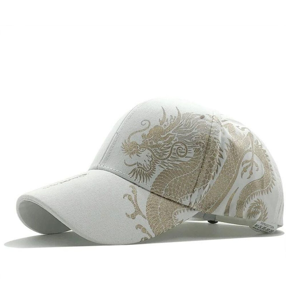(white) Spring Summer Chinese Style Dragon Design Pattern Baseball Cap Outdoor Caps Mens Trucker Hat Golf Hats Fishing Hat Sports Hats
