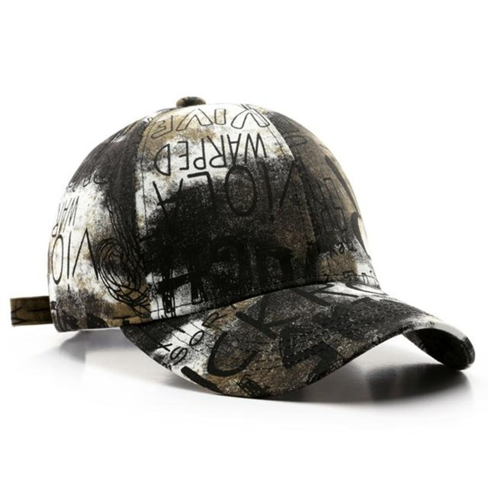 (brown) Men Personality Graffiti Rapper Hip Hop Caps Summer Outdoor Sun Protection Baseball Cap Adjustable Unisex Hat Casual Trucker Hats Sports Golf Caps