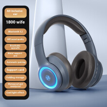 (Blue) 2025 new head-mounted Bluetooth headset wireless plug-in computer e-sports game music heavy bass model