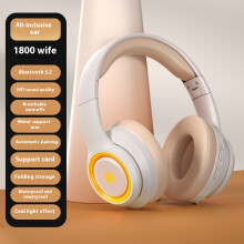 (White) 2025 new head-mounted Bluetooth headset wireless plug-in computer e-sports game music heavy bass model