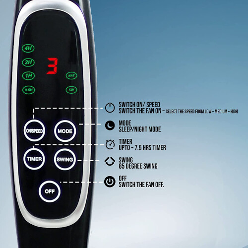 Belaco Stand Fan  16" Oscillating, Remote Control, Timer 1