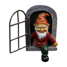 Statue de Jardin, Elfe Hors la Porte, DéCoration D'Arbre Jardin Amusante, Patio, Cour, Pelouse, Porche, Style 2