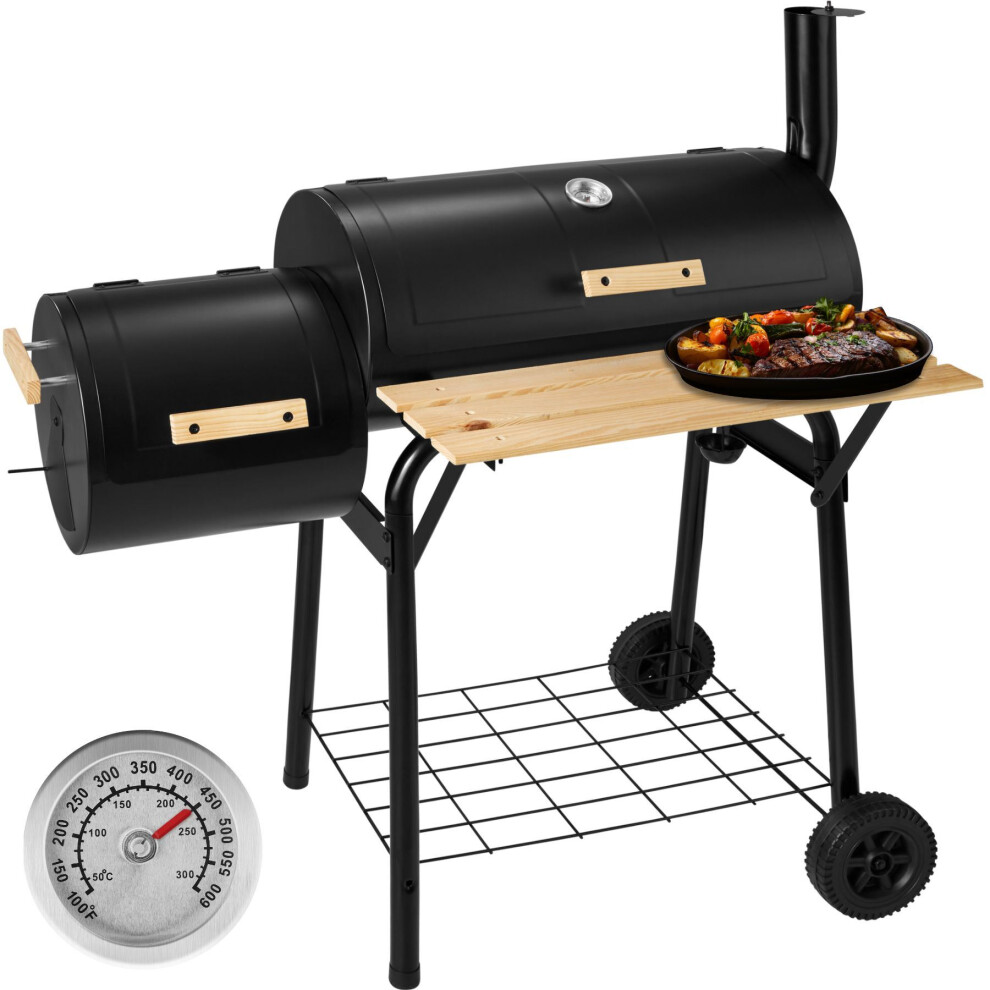 BBQ Charcoal Grill Coal Barbecue Smoker Cart Temperature Display Thermometer