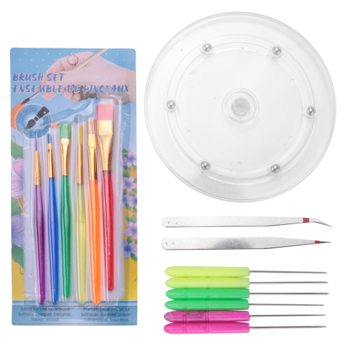 15 Pcs Cookie Decorating Kit Supplies,Cookie Turntable,Cookie Brushes,Scriber Needles for Kitchen 2