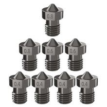 (As show, One size) 8Pcs Hardened Steel V6 Nozzle Kit, 3D Printer V6 Hotend Extruder Nozzles 0.4Mm 0.6Mm 0.8Mm for I3