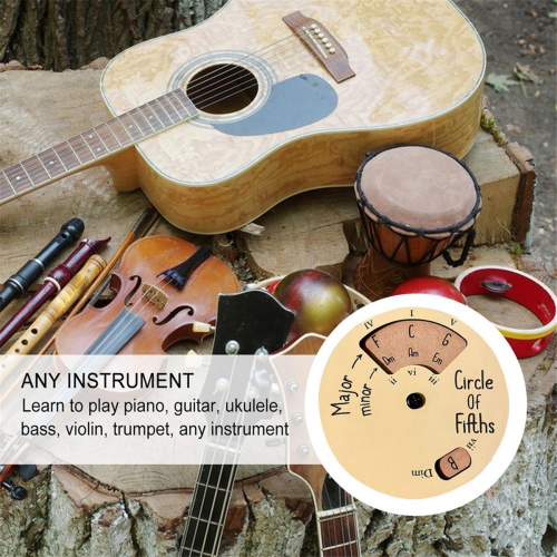 2PCS Circle of Fifths Wheel, Ξύλινος τροχός χορδής για εκμάθηση κιθάρας, εργαλείο μελωδίας 2