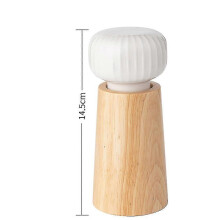 (14.5cm, White) 2024 - Salt And Pepper Mill Made Of Wood And Ceramic - Pepper Shaker Spice Mill Grinder With Adjustable