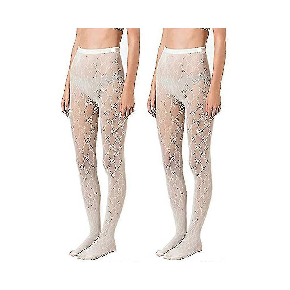 (G, One Size) Double Letter Cc Transparent Slim Pantyhose Fishnet Stockings Sexy Stockings Pantyhose Party Club Black Tights Stocking 5063595926396