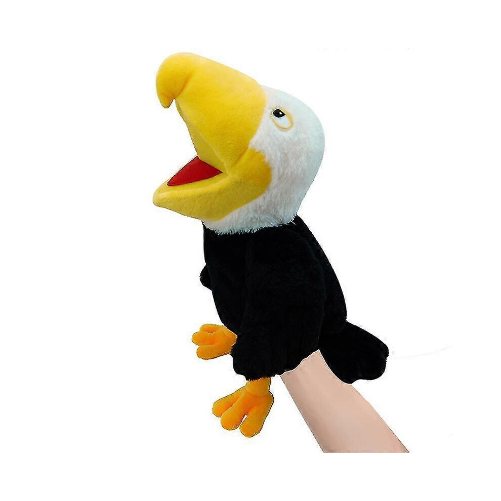(Bald Eagle, One Size) Cute Bird Hand Puppet Childrens Educational Plush Toy Doll Kindergarten Parentchild Storytelling Parrot Rag Doll 5063595925184