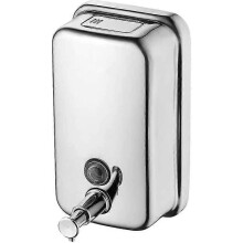 (As show, One size) Soap Dispenser, Stainless Steel Manual Wall-mount Soap Dispenser, Commercial Soap Dispenserfor Bathroom Kitchen Marketplace Hotel Restaurant (500ml)