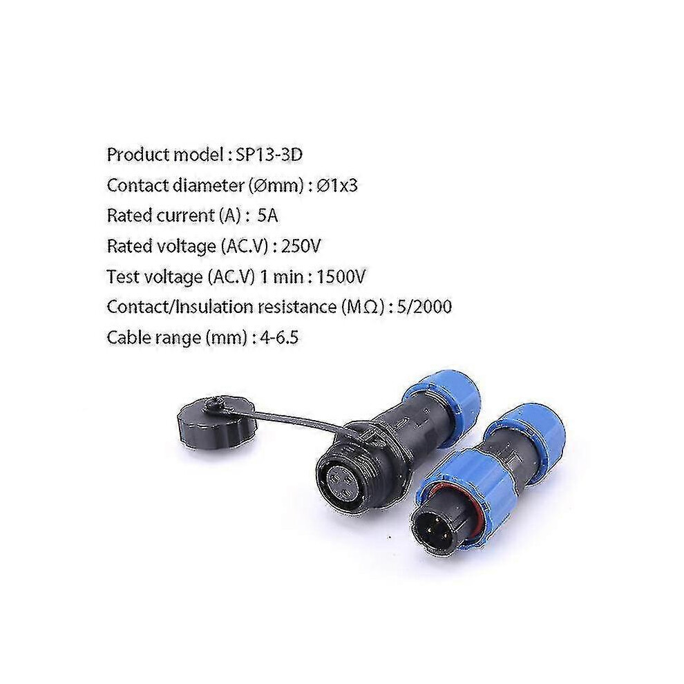 (Sp13-3D, One Size) Ip68 Sp13 Waterproof Connector 2Pin 3Pin 4Pin 5Pin 6Pin 7Pin Cable Connectors Plug And Socket Connector Aviation Plug 5062994793134