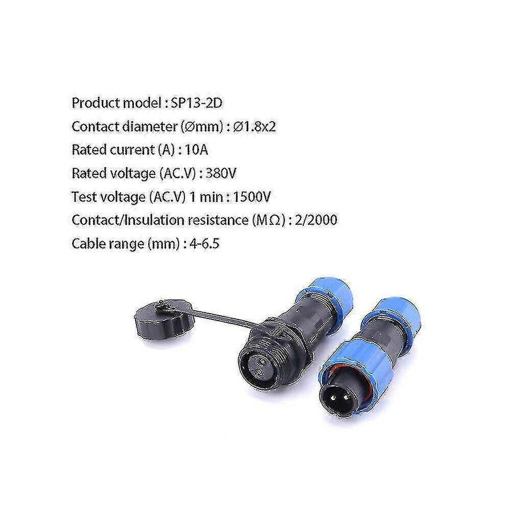 (Sp13-2D, One Size) Ip68 Sp13 Waterproof Connector 2Pin 3Pin 4Pin 5Pin 6Pin 7Pin Cable Connectors Plug And Socket Connector Aviation Plug 5062994793127