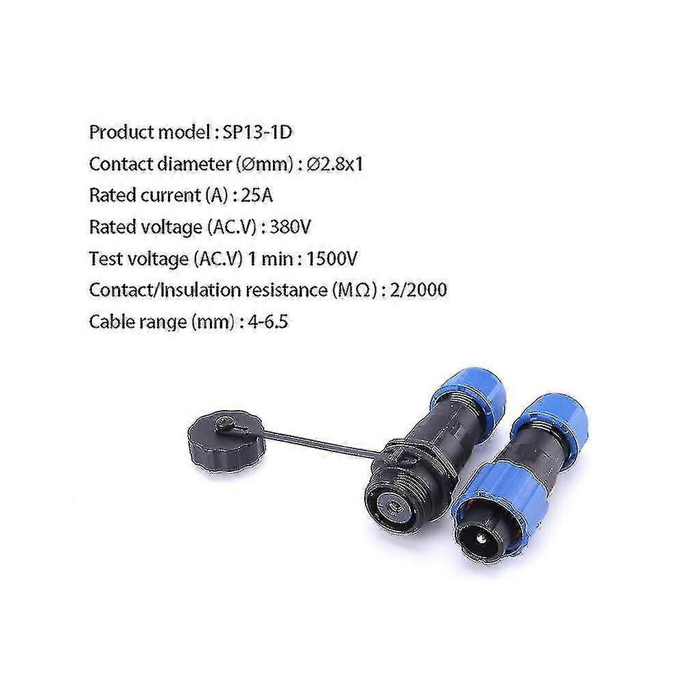 (Sp13-1D, One Size) Ip68 Sp13 Waterproof Connector 2Pin 3Pin 4Pin 5Pin 6Pin 7Pin Cable Connectors Plug And Socket Connector Aviation Plug 5062994793110
