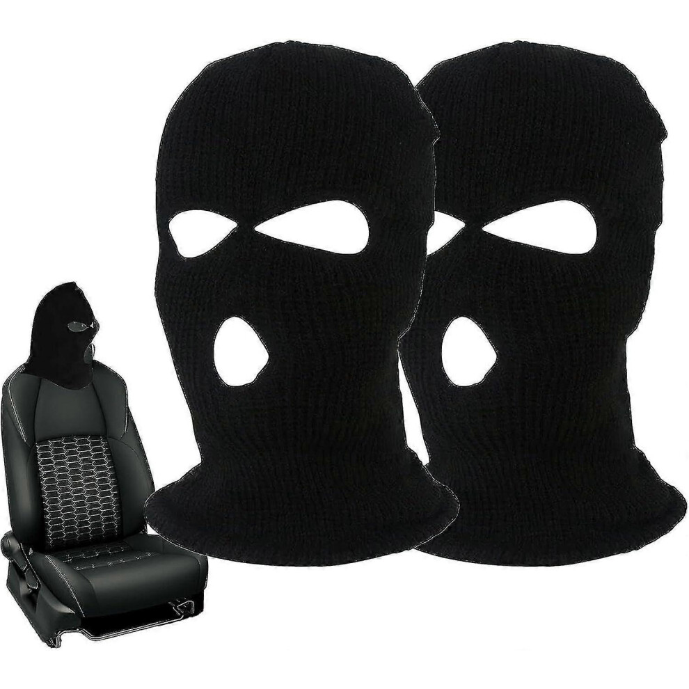 (Black, One Size) Universal Car Headrest Cover, 2Pcs Personalized Funny Hat For Car Seat Headcover, Halloween Car Front Seat Head Rest Protector Cover 5062994721939