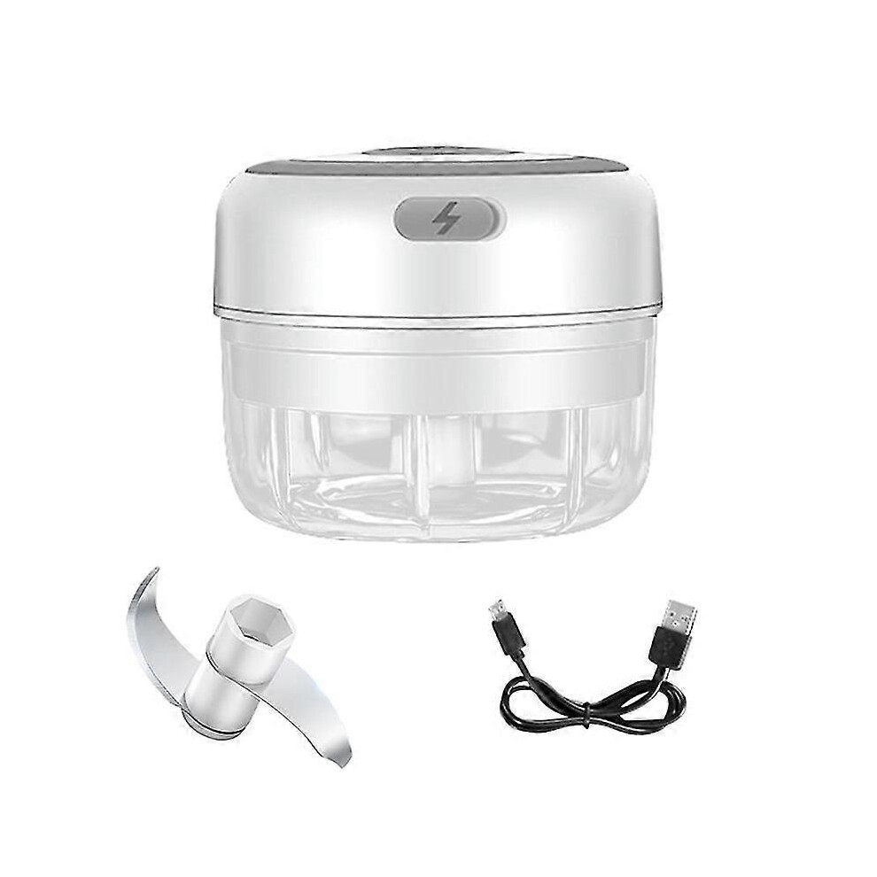 (White 100Ml, One Size) 100/250Ml Electric Garlic Masher Garlic Press Vegetable Chili Meat Garlic Chopper 5062994706448